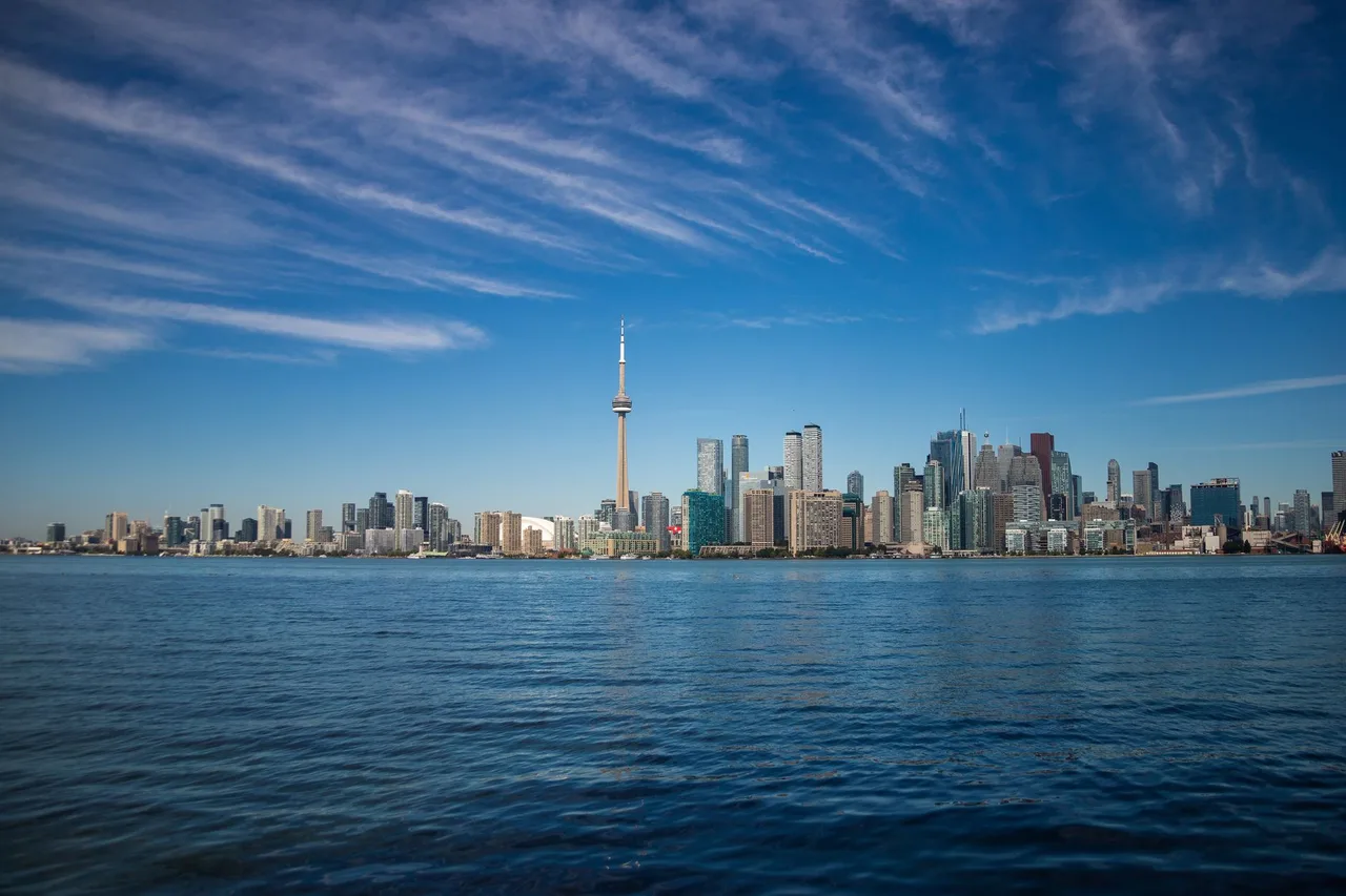 Toronto skyline beside Lake Ontario